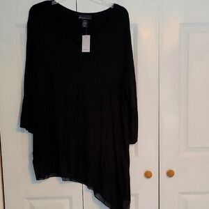 New Lane Bryant  Black Asymmetrical Women's Top 1X 18-20